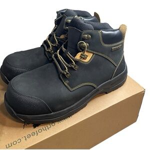 Mens Orthofeet  Black size 12 XX-Wide Steel Toe Work Boot Waterproof